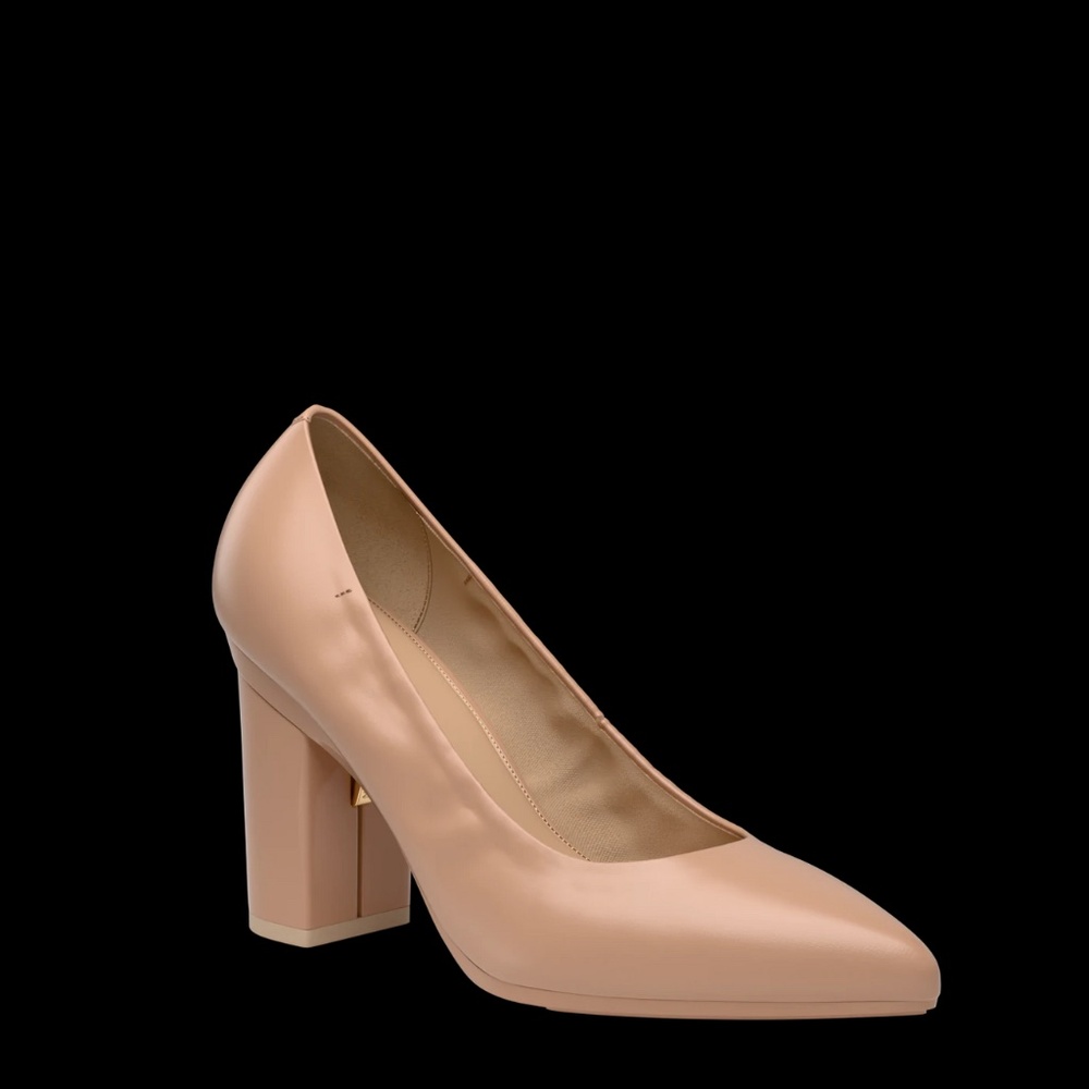 Pashion Footwear - The Pump Wide Width - Latte Leather Flat 1.5"